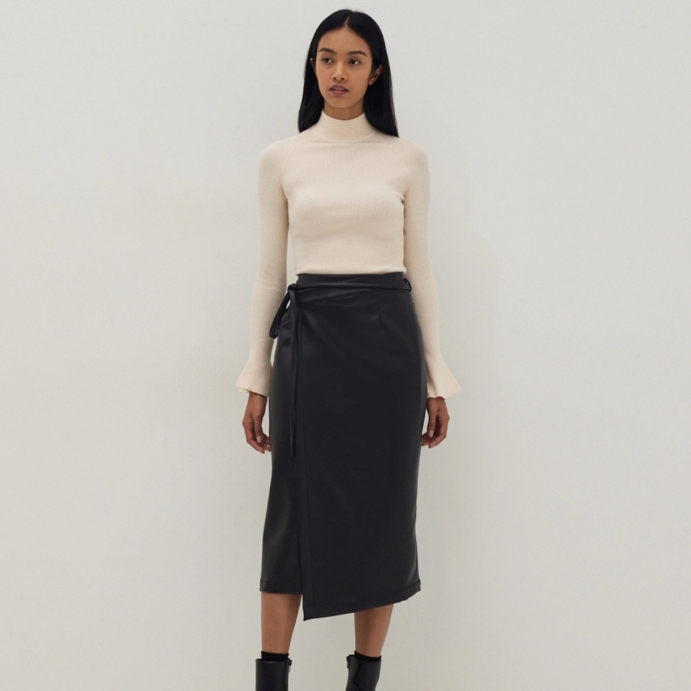 Love Bonito Zayla Faux Leather Wrap Skirt